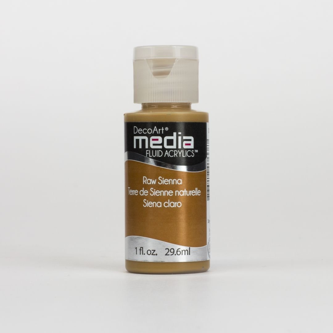 DecoArt Media Fluid Acrylics - 29.57 ML (1 Oz) Bottle - Raw Sienna (36)