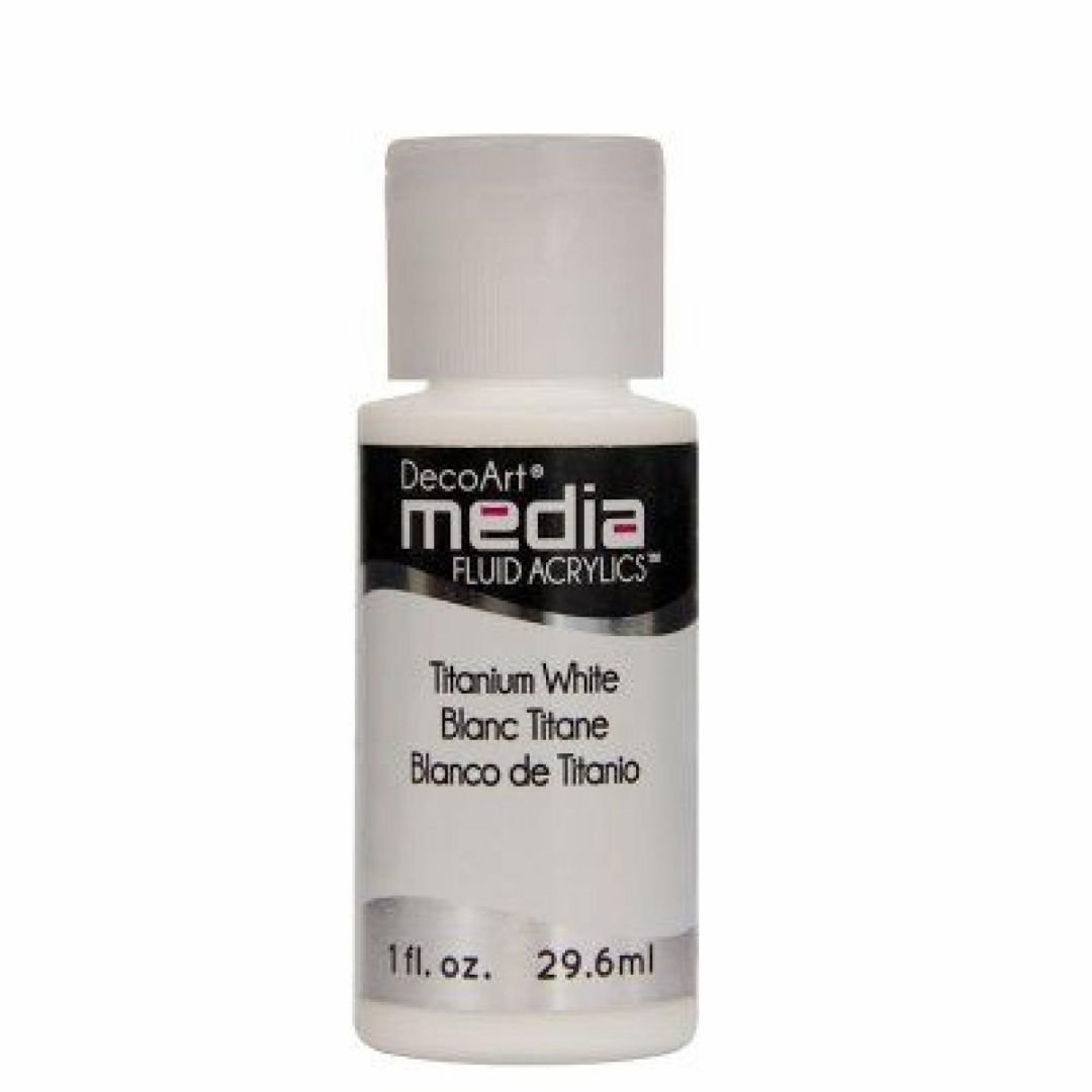 DecoArt Media Fluid Acrylics - 29.57 ML (1 Oz) Bottle - Titanium White (39)