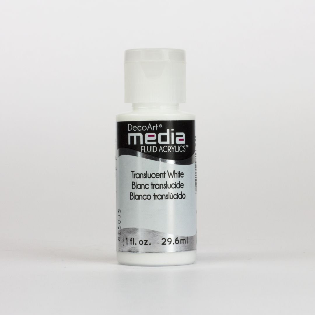 DecoArt Media Fluid Acrylics - 29.57 ML (1 Oz) Bottle - Translucent White (40)