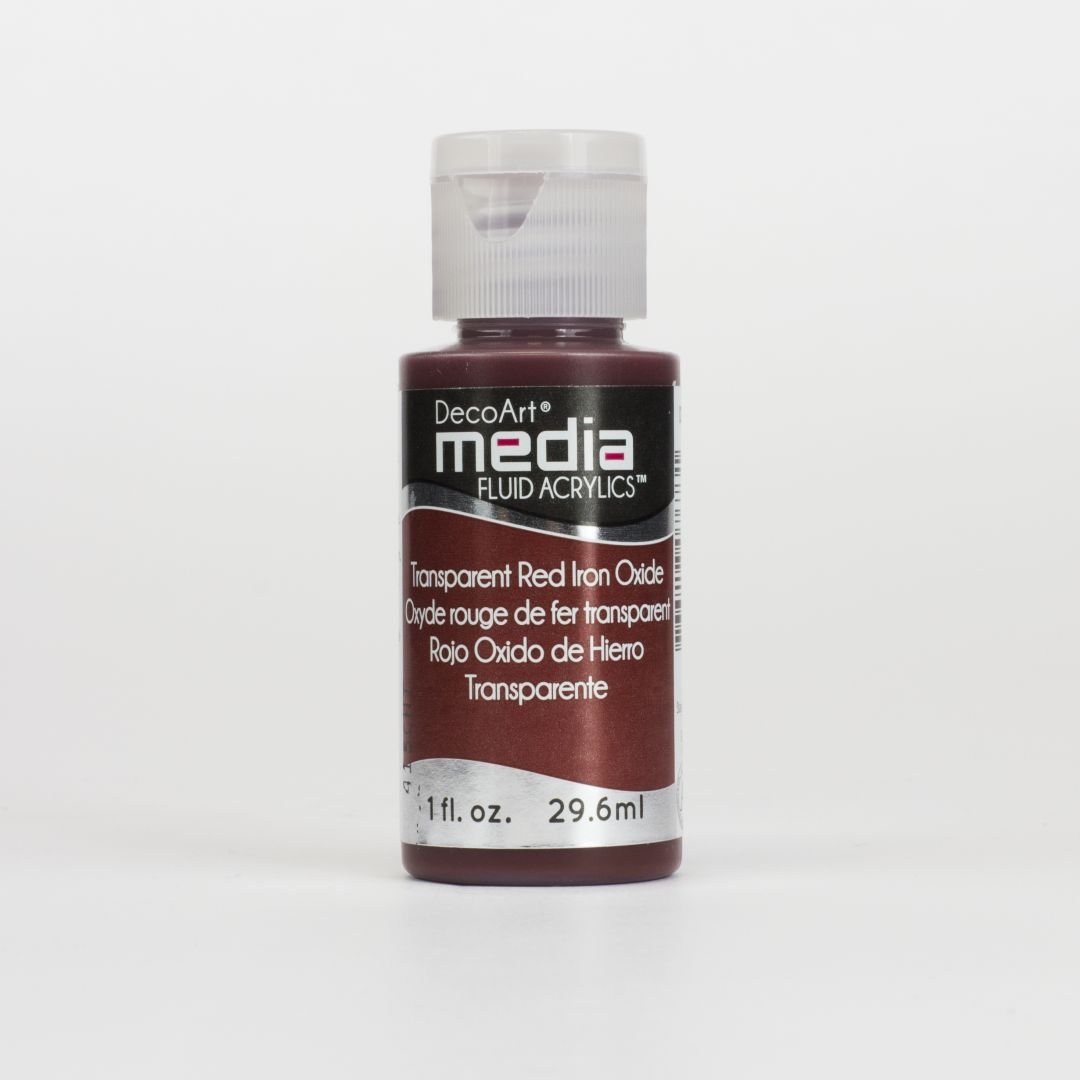 DecoArt Media Fluid Acrylics - 29.57 ML (1 Oz) Bottle - Transparent Red Iron Oxide (41)