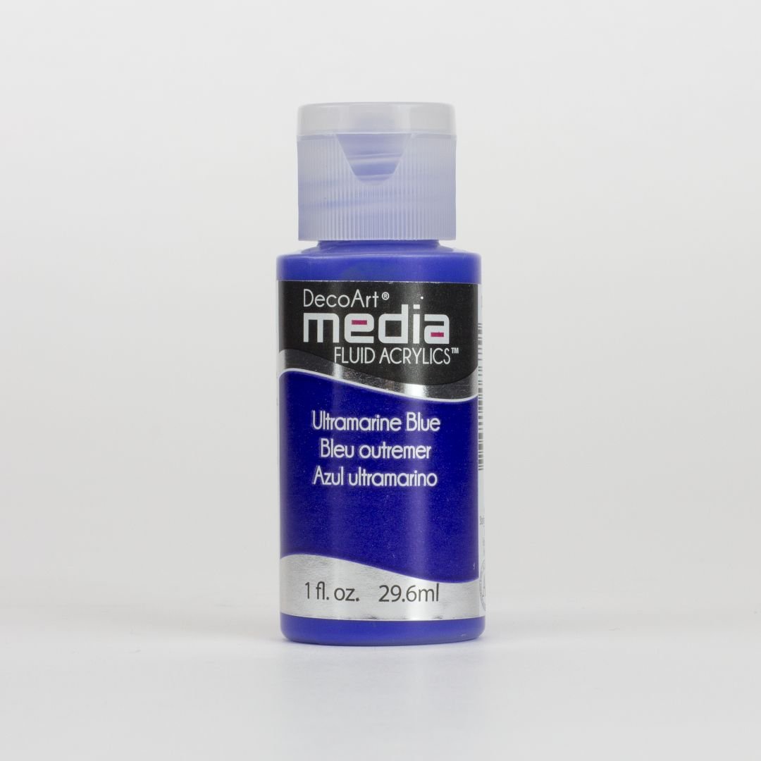 DecoArt Media Fluid Acrylics - 29.57 ML (1 Oz) Bottle - Ultramarine Blue (43)