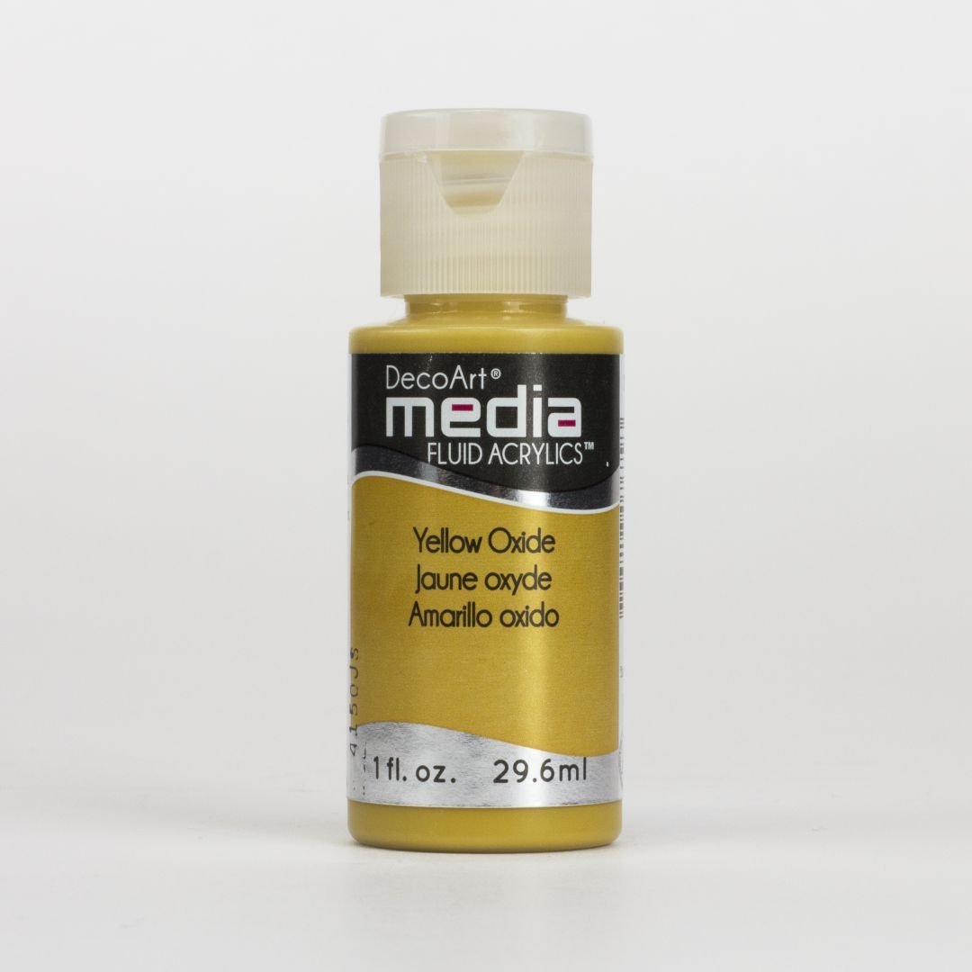 DecoArt Media Fluid Acrylics - 29.57 ML (1 Oz) Bottle - Yellow Oxide (47)