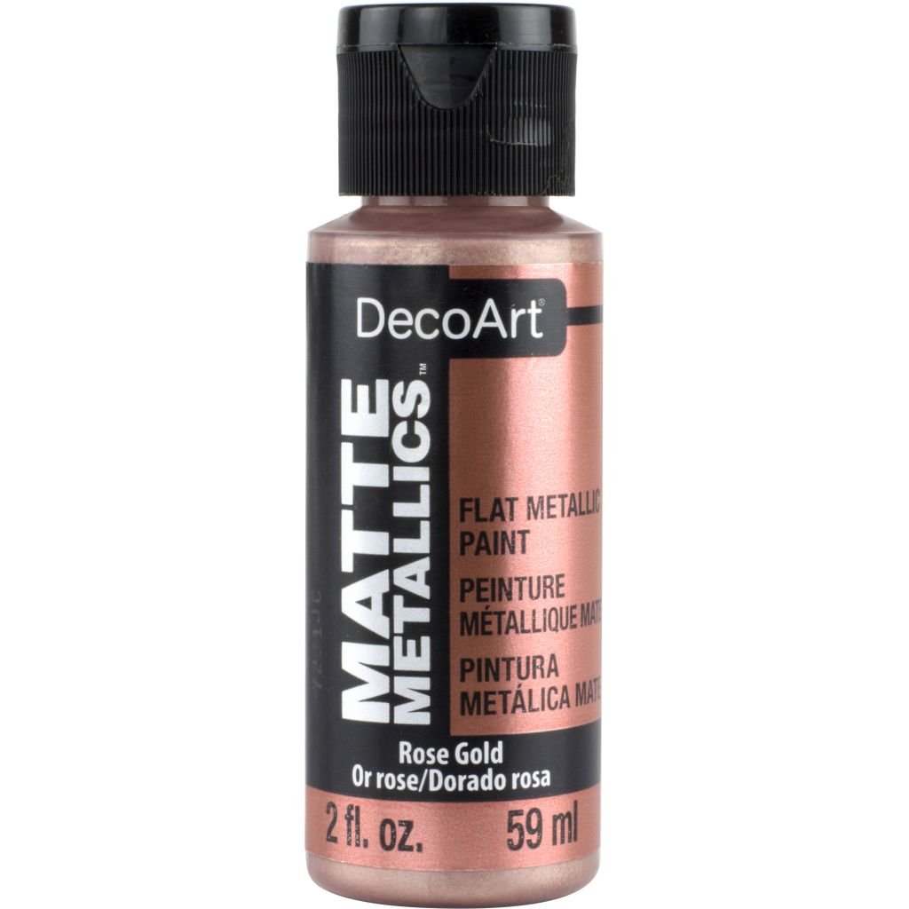 DecoArt Americana Décor - Matte Metallics Acrylic Paint - 59 ML (2 Oz) Bottle - Rose Gold (01)
