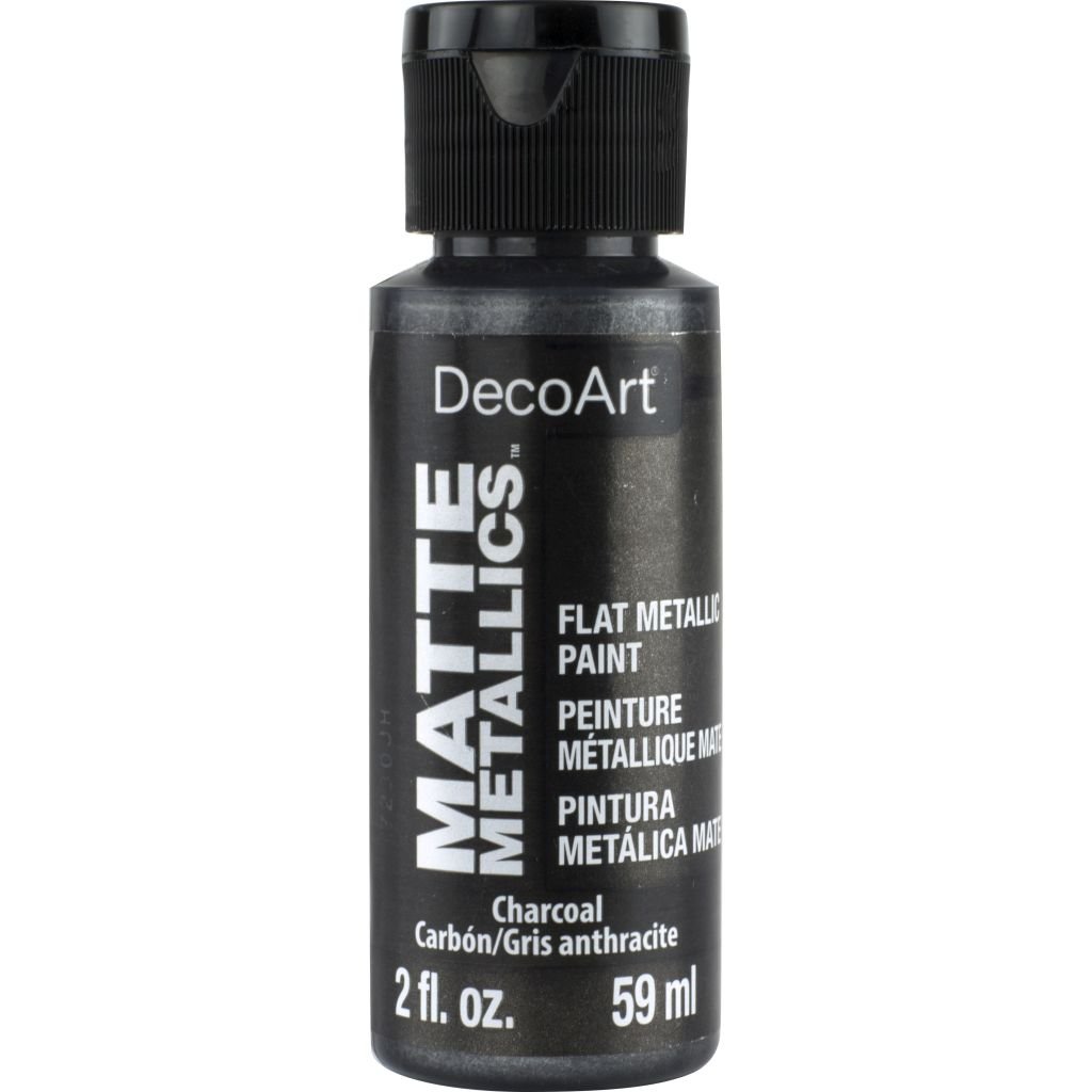 DecoArt Americana Décor - Matte Metallics Acrylic Paint - 59 ML (2 Oz) Bottle - Charcoal (06)