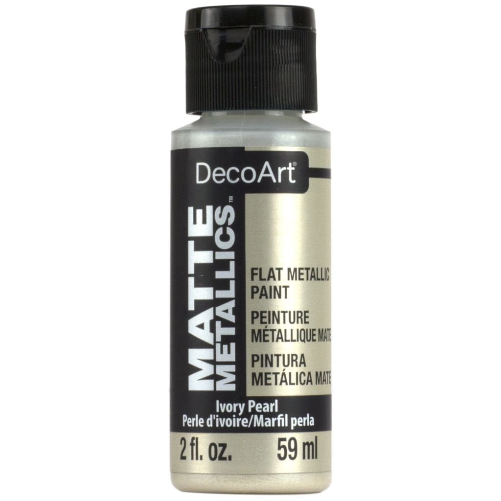 DecoArt Americana Décor - Matte Metallics Acrylic Paint - 59 ML (2 Oz) Bottle - Ivory Pearl (07)
