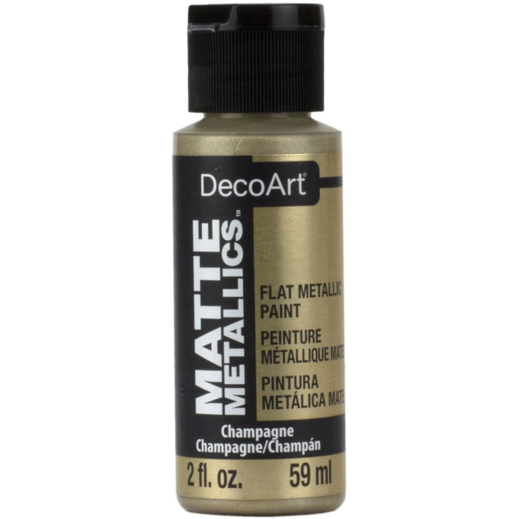 DecoArt Americana Décor - Matte Metallics Acrylic Paint - 59 ML (2 Oz) Bottle - Champagne (08)