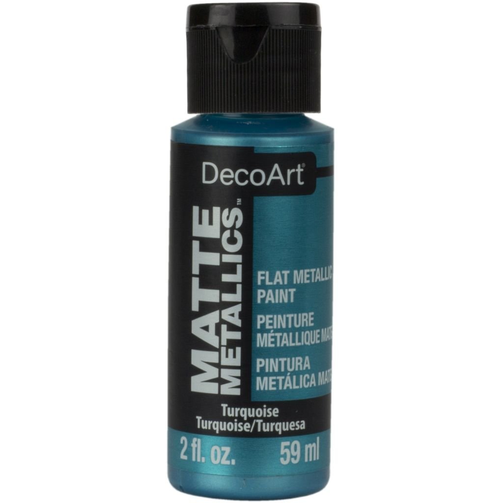 DecoArt Americana Décor - Matte Metallics Acrylic Paint - 59 ML (2 Oz) Bottle - Turquoise (11)