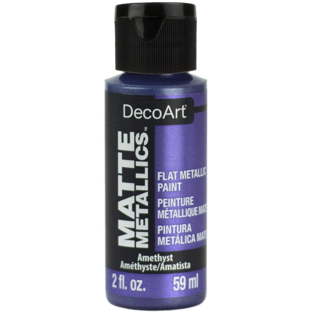 DecoArt Americana Décor - Matte Metallics Acrylic Paint - 59 ML (2 Oz) Bottle - Amethyst (13)