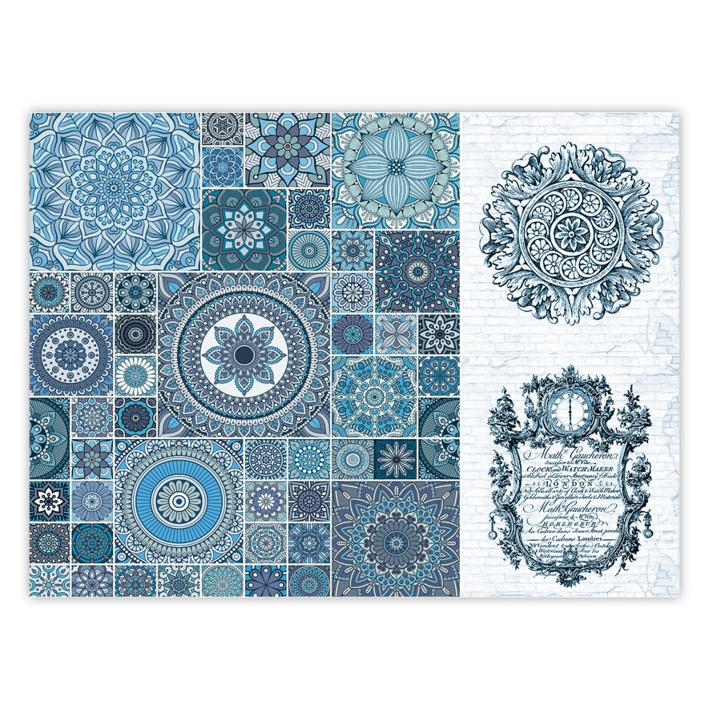iCraft Decoupage Paper - Blue Mosiacs 15 x 20