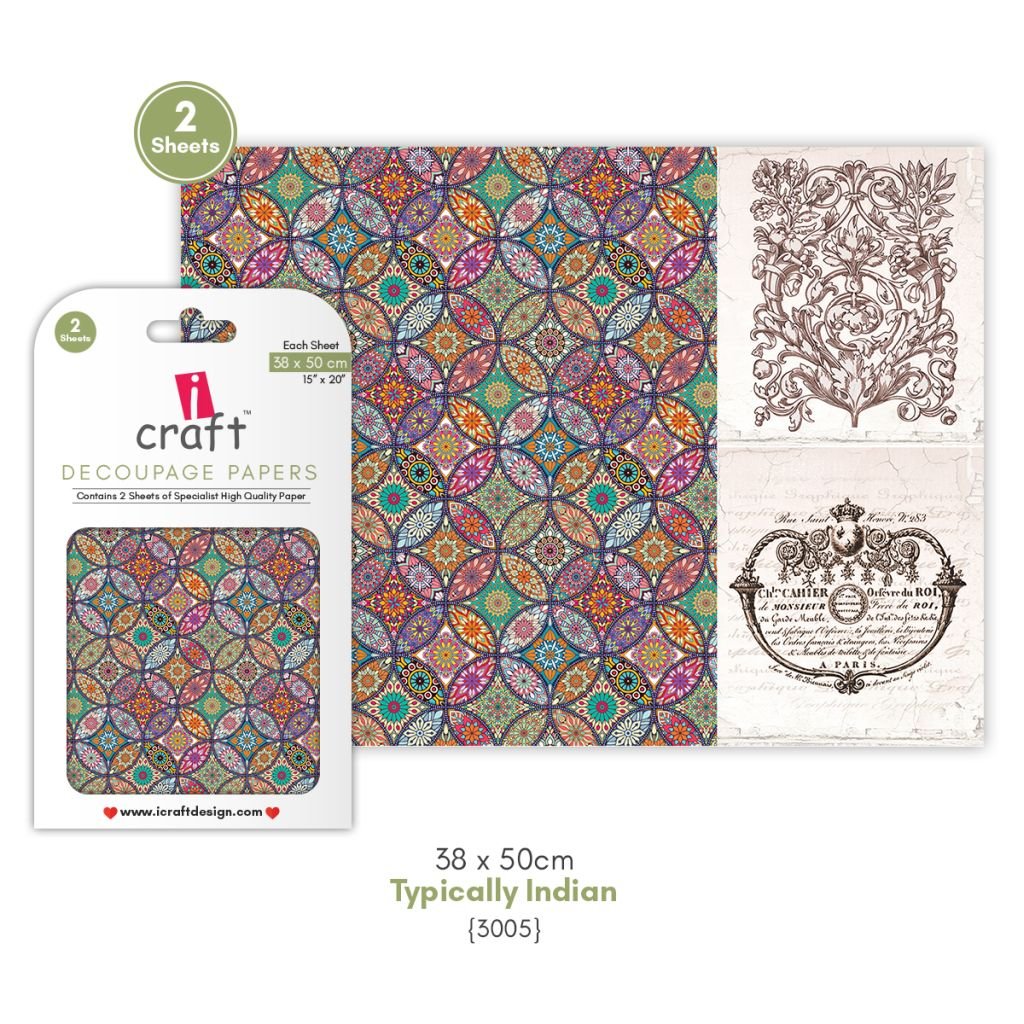 iCraft Decoupage Paper - Typically Indian 15 x 20