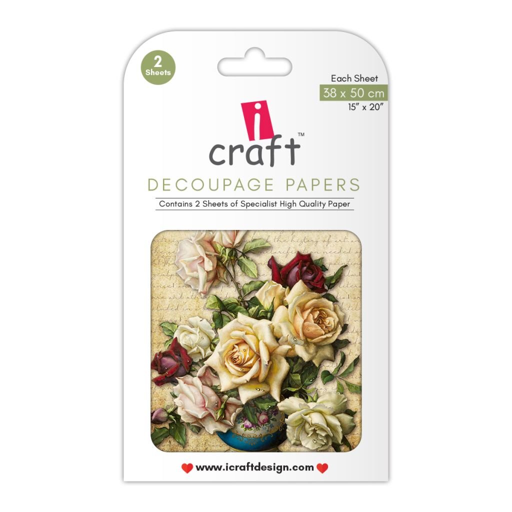 iCraft Decoupage Paper - Rustic Roses 15 x 20