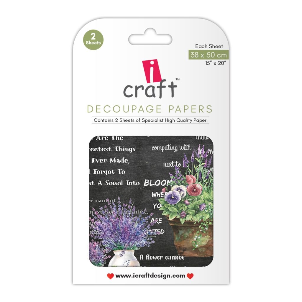 iCraft Decoupage Paper - Lovely Lavenders 15 x 20