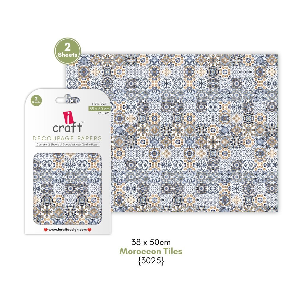 iCraft Decoupage Paper - Moroccon Tiles 15 x 20