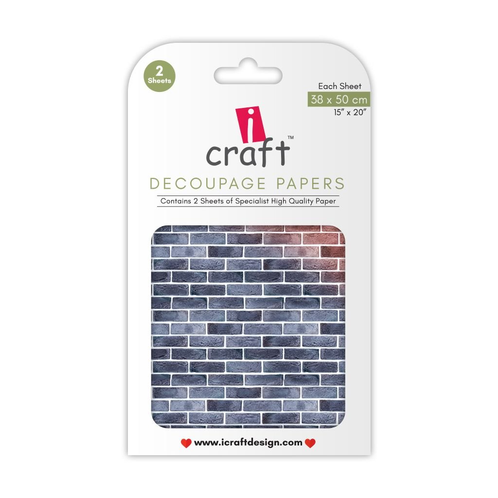 iCraft Decoupage Paper - 2 Tone Bricks 15 x 20