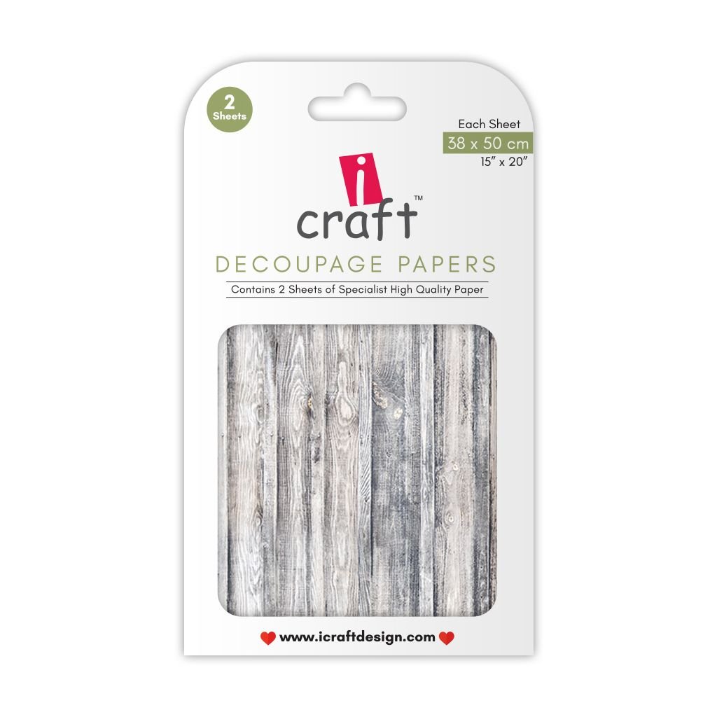 iCraft Decoupage Paper - Distressed Plank 15 x 20