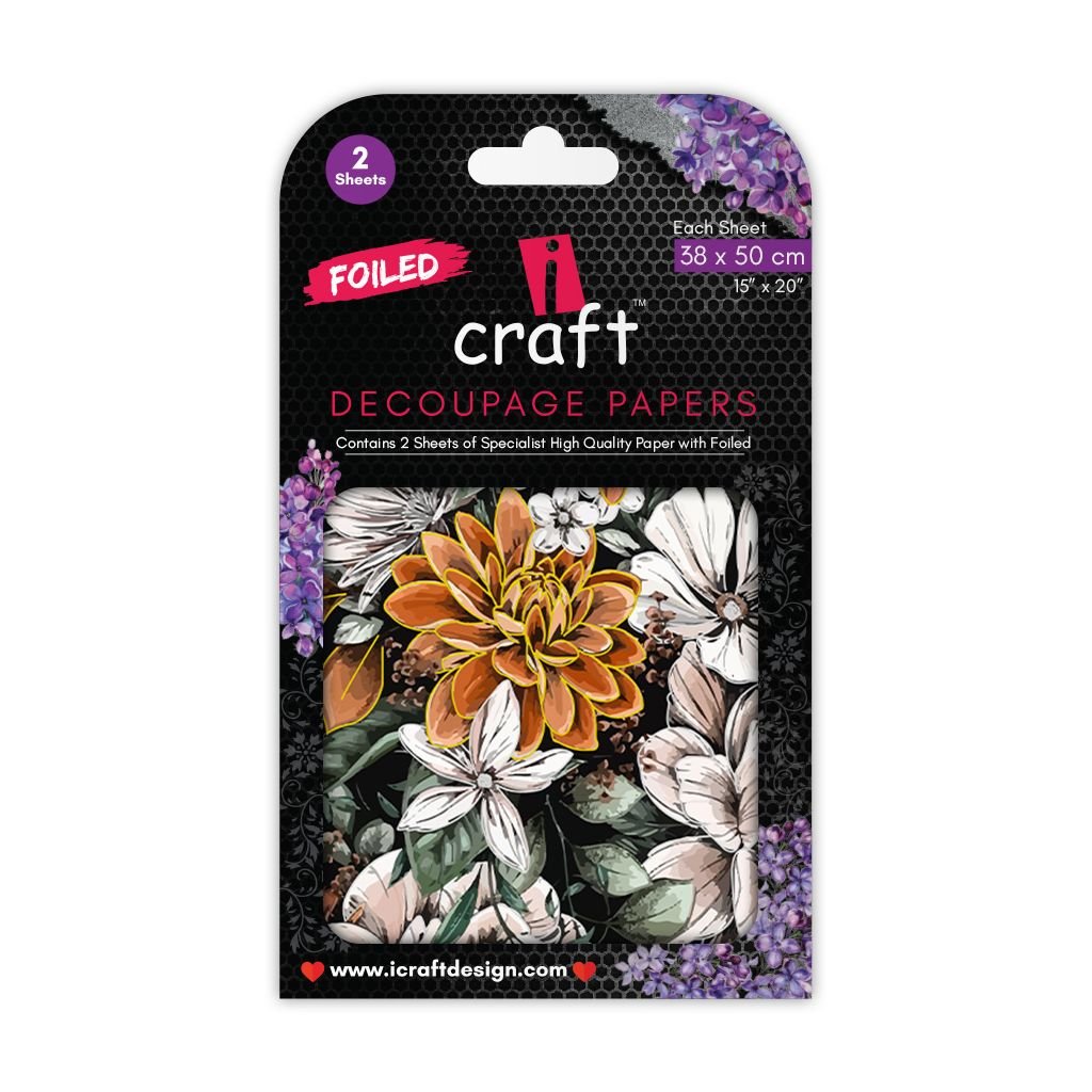 iCraft Decoupage Paper - Country Garden Bouquet (Foiled) 15 x 20