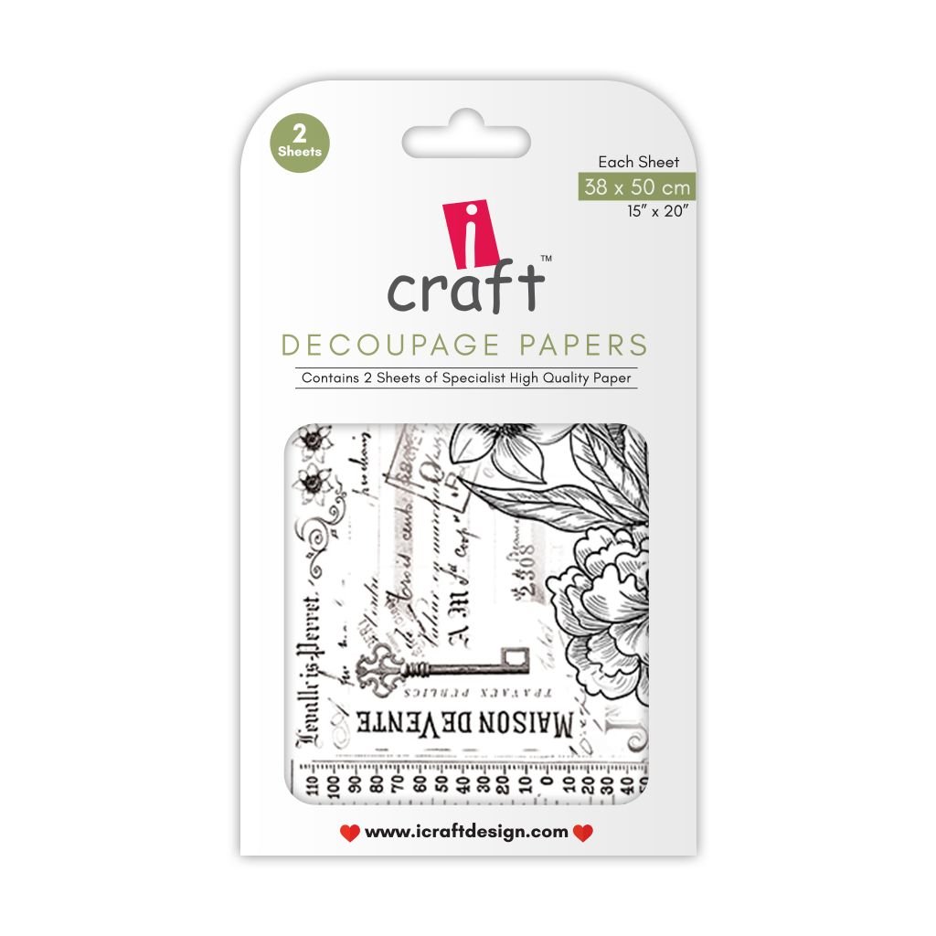 iCraft Decoupage Paper - B&W Anemone 15 x 20
