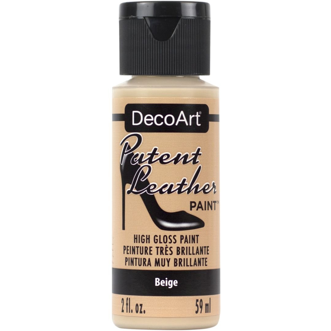 DecoArt Patent Leather - Glossy Acrylic Paint - 59 ML (2 Oz) Bottle - Beige (03)