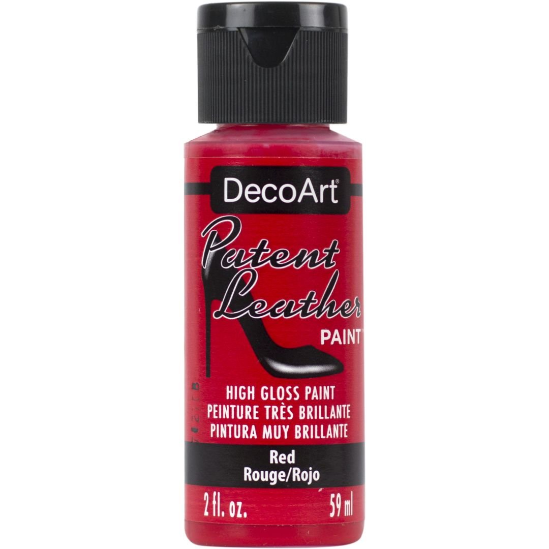 DecoArt Patent Leather - Glossy Acrylic Paint - 59 ML (2 Oz) Bottle - Red (06)