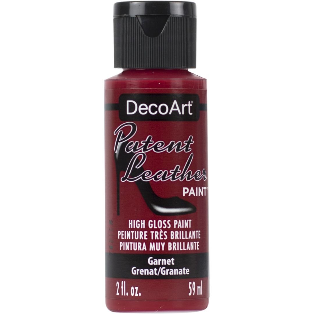 DecoArt Patent Leather - Glossy Acrylic Paint - 59 ML (2 Oz) Bottle - Garnet (07)