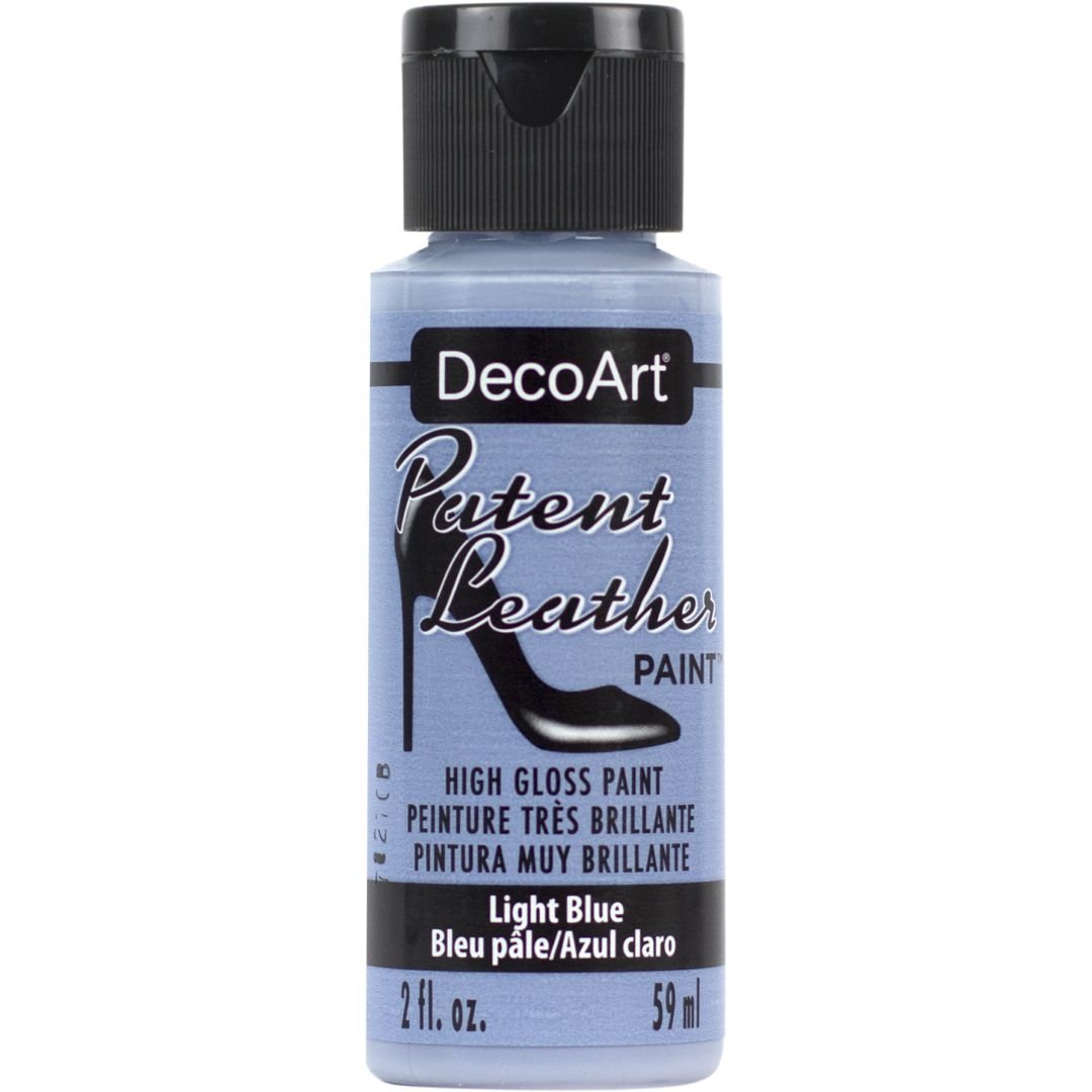 DecoArt Patent Leather - Glossy Acrylic Paint - 59 ML (2 Oz) Bottle - Light Blue (08)