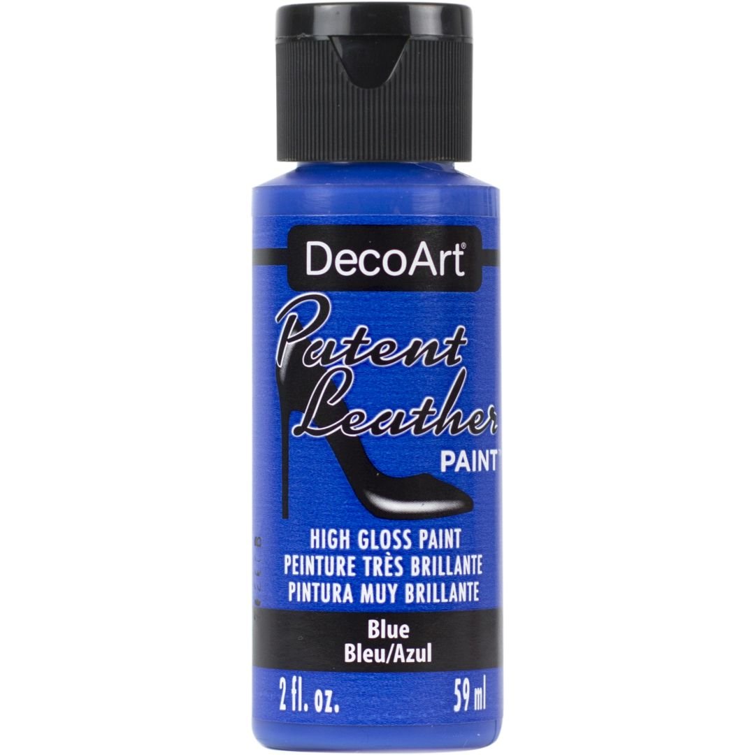 DecoArt Patent Leather - Glossy Acrylic Paint - 59 ML (2 Oz) Bottle - Blue (10)