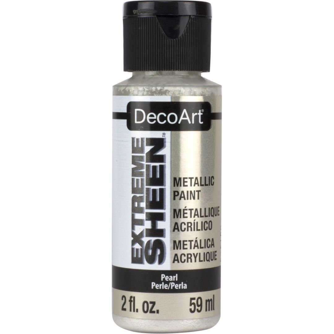 DecoArt Extreme Sheen Metallic Acrylic Paint - 59 ML (2 Oz) Bottle - Pearl (01)