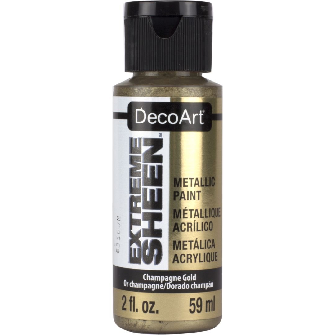 DecoArt Extreme Sheen Metallic Acrylic Paint - 59 ML (2 Oz) Bottle - Champagne Gold (02)