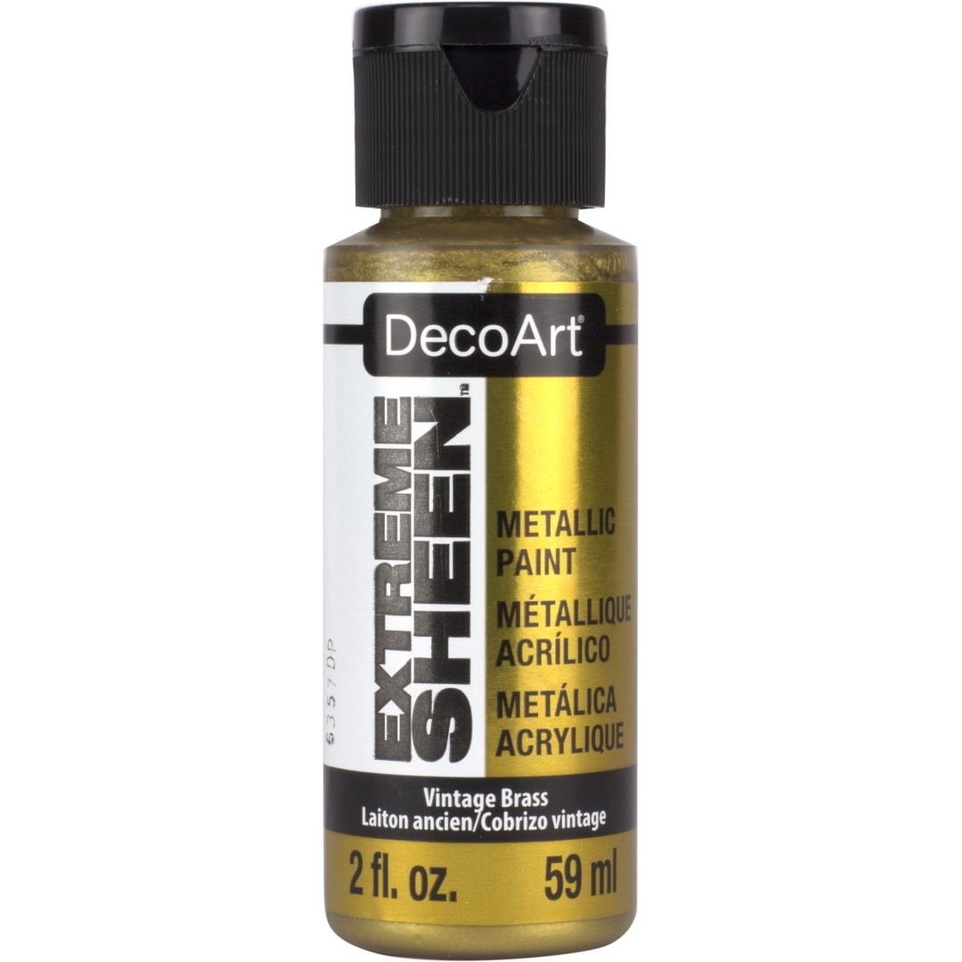 DecoArt Extreme Sheen Metallic Acrylic Paint - 59 ML (2 Oz) Bottle - Vintage Brass (05)