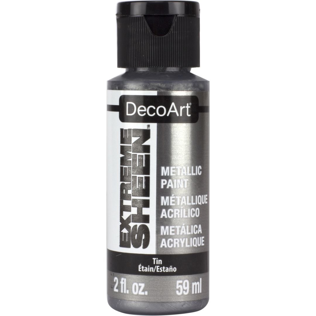 DecoArt Extreme Sheen Metallic Acrylic Paint - 59 ML (2 Oz) Bottle - Tin (09)