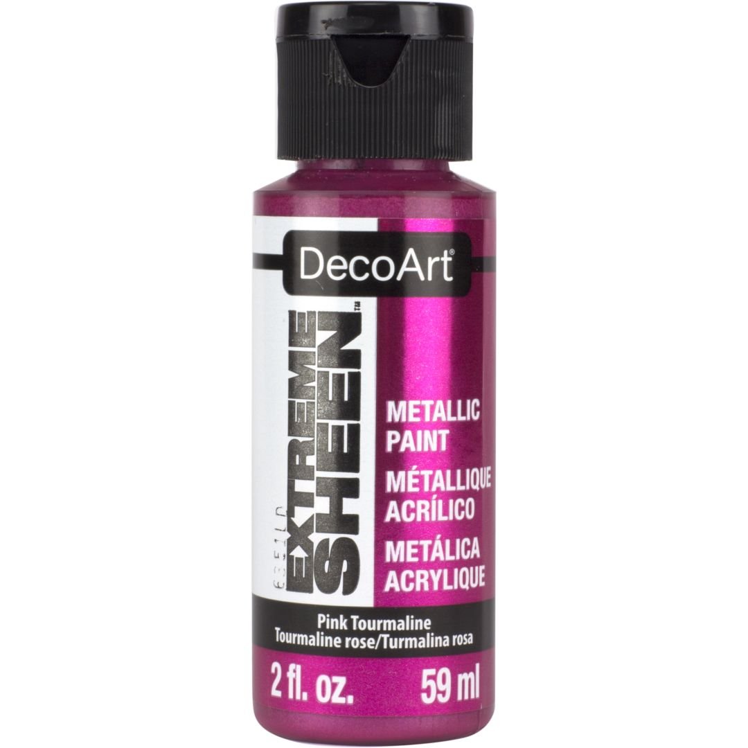 DecoArt Extreme Sheen Metallic Acrylic Paint - 59 ML (2 Oz) Bottle - Pink Tourmaline (15)