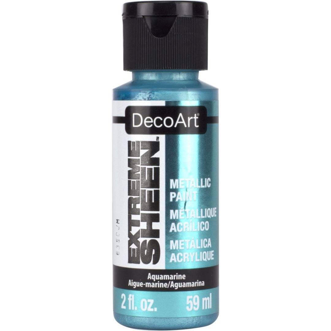 DecoArt Extreme Sheen Metallic Acrylic Paint - 59 ML (2 Oz) Bottle - Aquamarine (16)