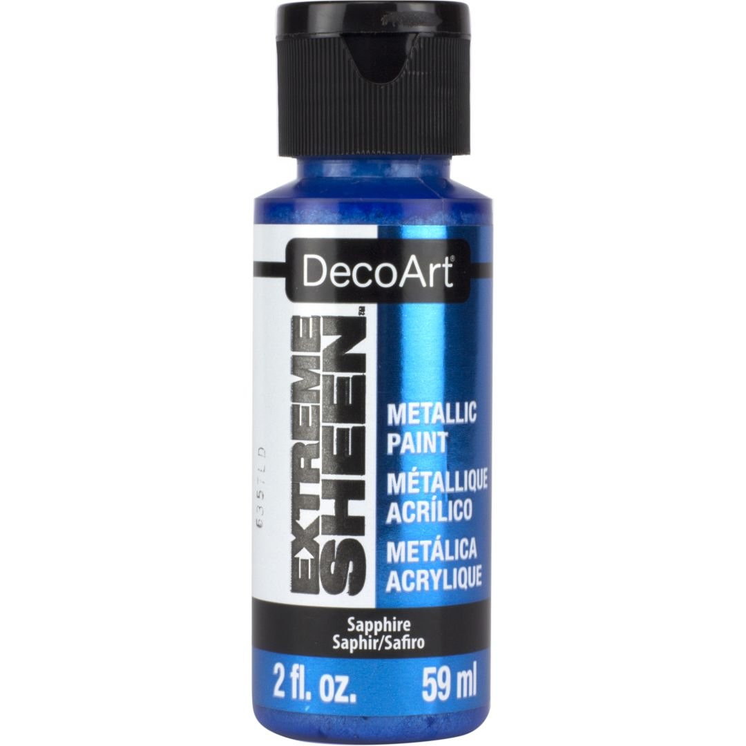 DecoArt Extreme Sheen Metallic Acrylic Paint - 59 ML (2 Oz) Bottle - Sapphire (17)