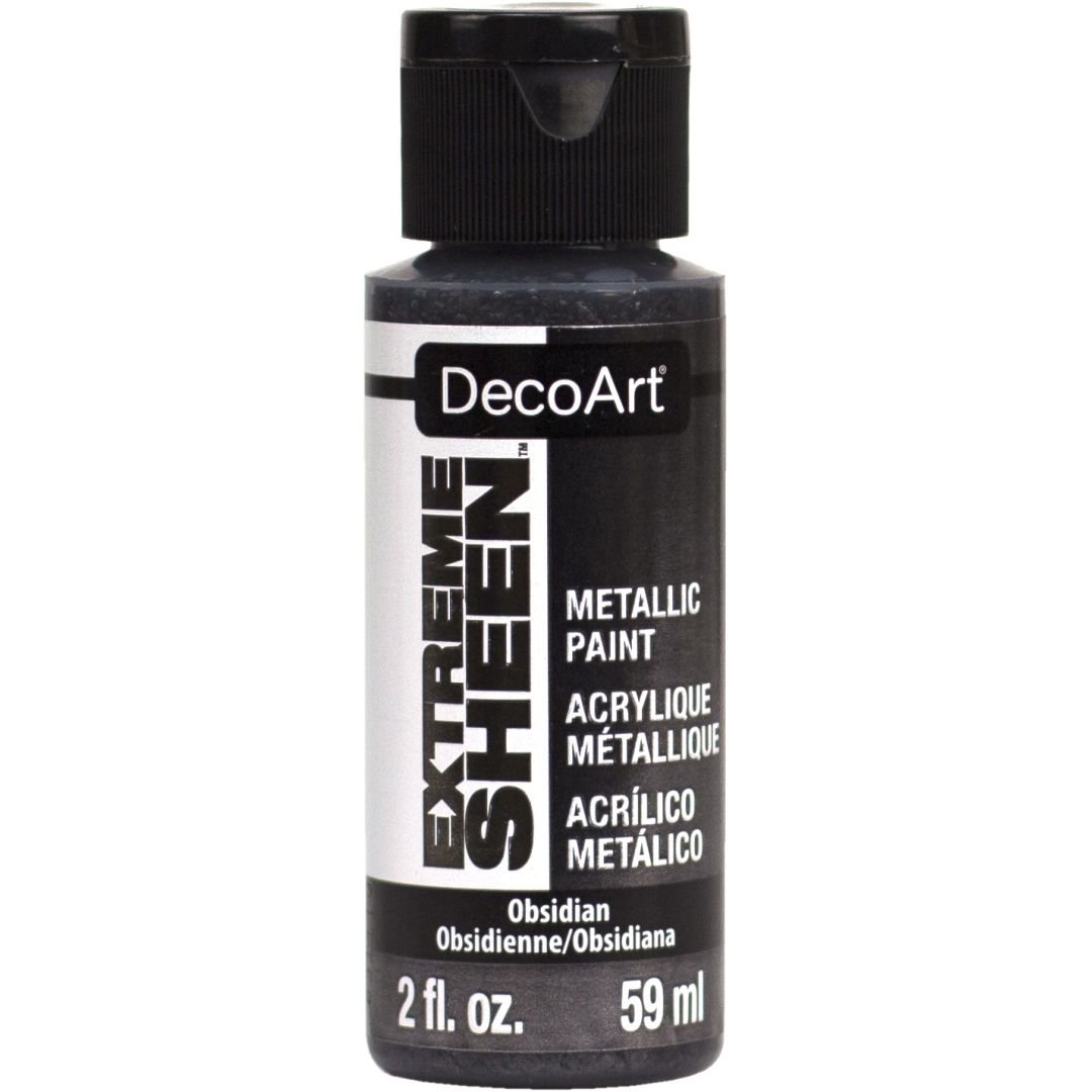 DecoArt Extreme Sheen Metallic Acrylic Paint - 59 ML (2 Oz) Bottle - Obsidian (19)