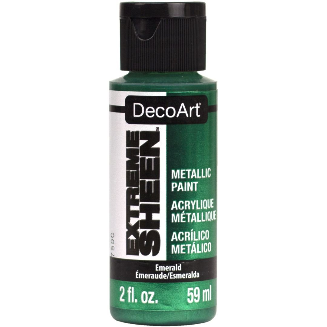 DecoArt Extreme Sheen Metallic Acrylic Paint - 59 ML (2 Oz) Bottle - Emerald (22)