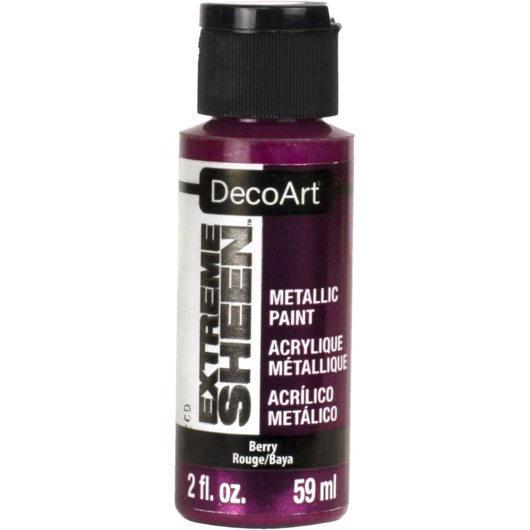 DecoArt Extreme Sheen Metallic Acrylic Paint - 59 ML (2 Oz) Bottle - Berry (24)