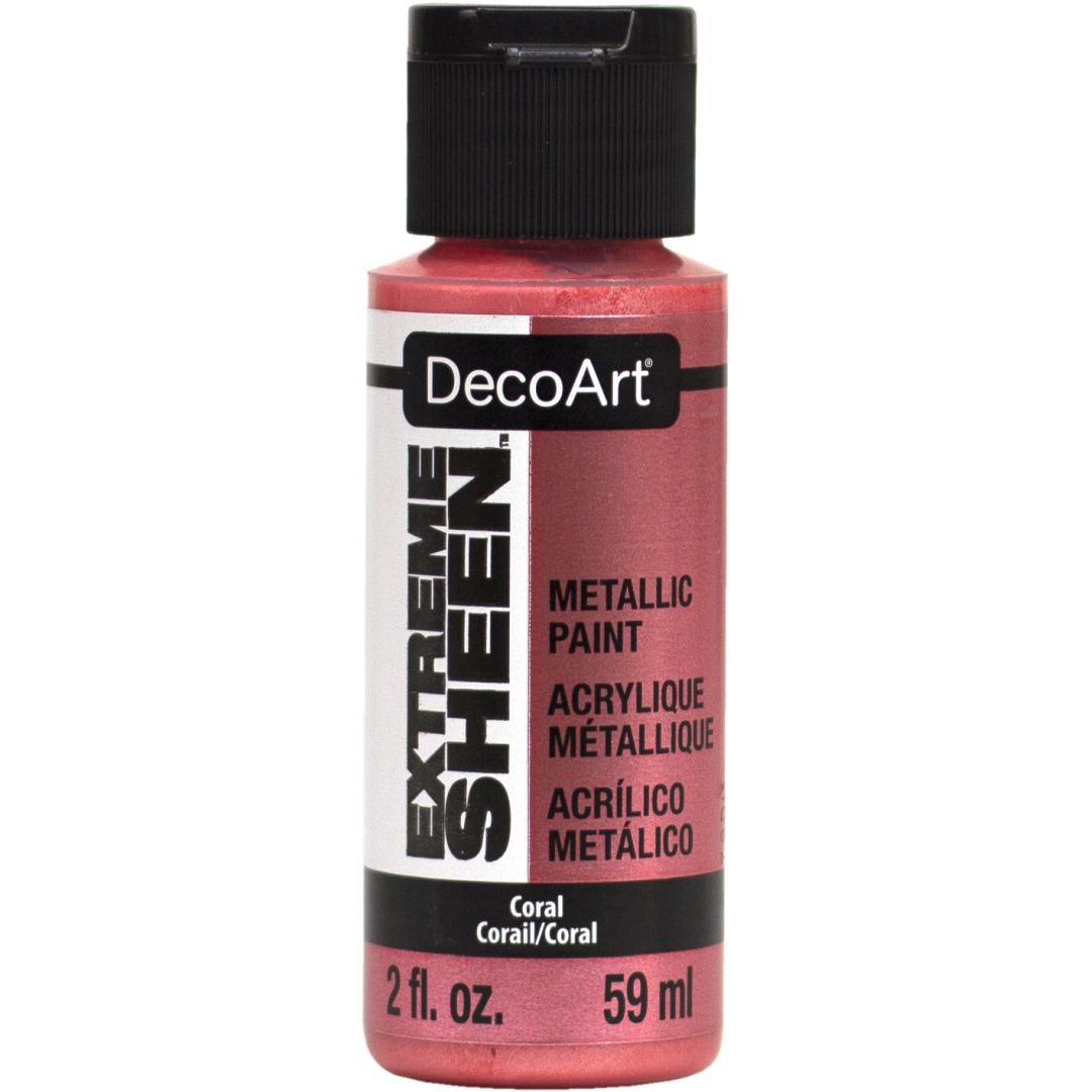 DecoArt Extreme Sheen Metallic Acrylic Paint - 59 ML (2 Oz) Bottle - Coral (26)