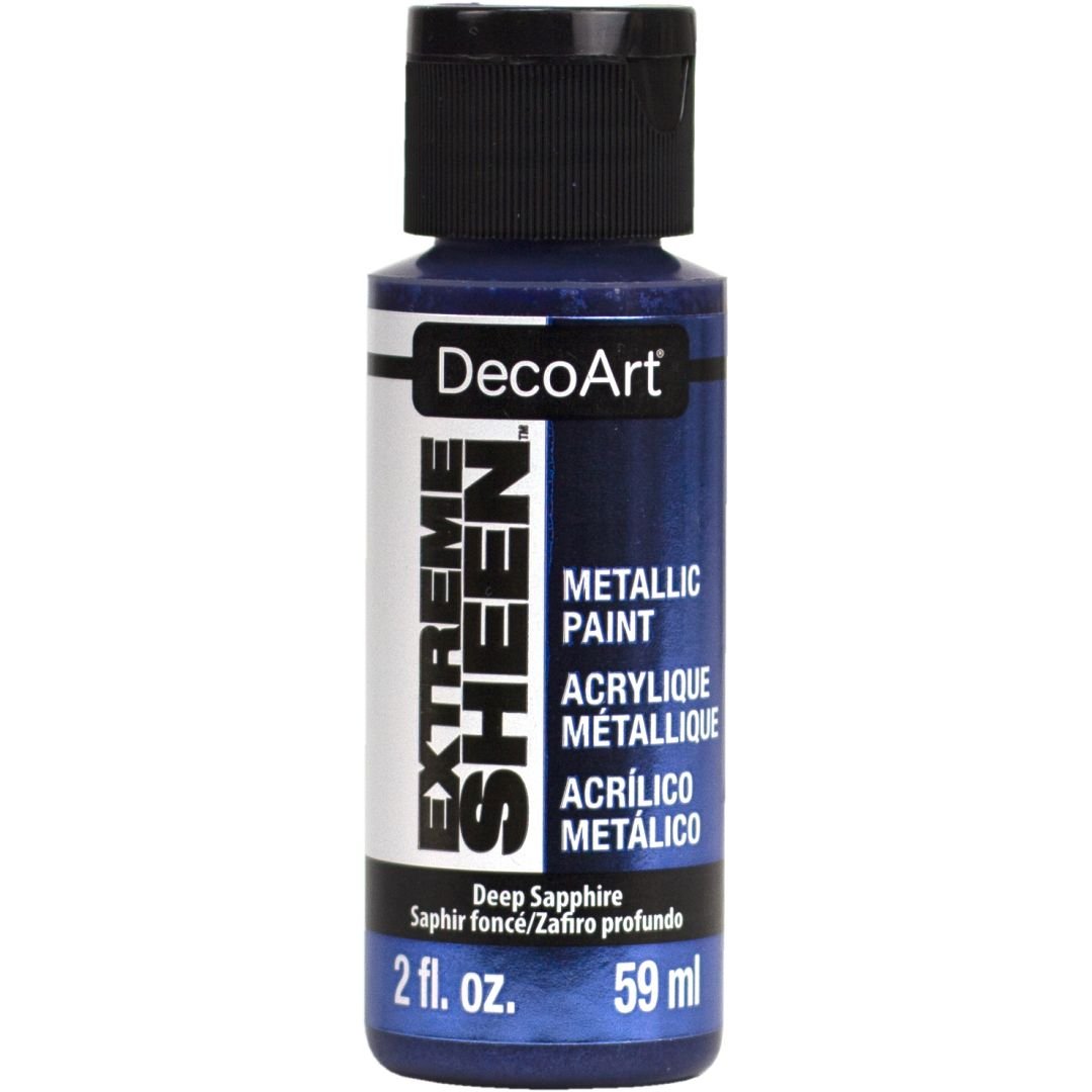 DecoArt Extreme Sheen Metallic Acrylic Paint - 59 ML (2 Oz) Bottle - Deep Sapphire (30)