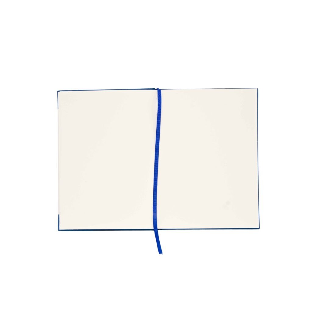 Scholar Artists' Sketch Book Décor - A5 (14.8 cm x 21 cm or 5.8 in x 8.3 in) Natural White Medium 150 GSM, Cloth Finish Blue Cover Journal of 56 Sheets