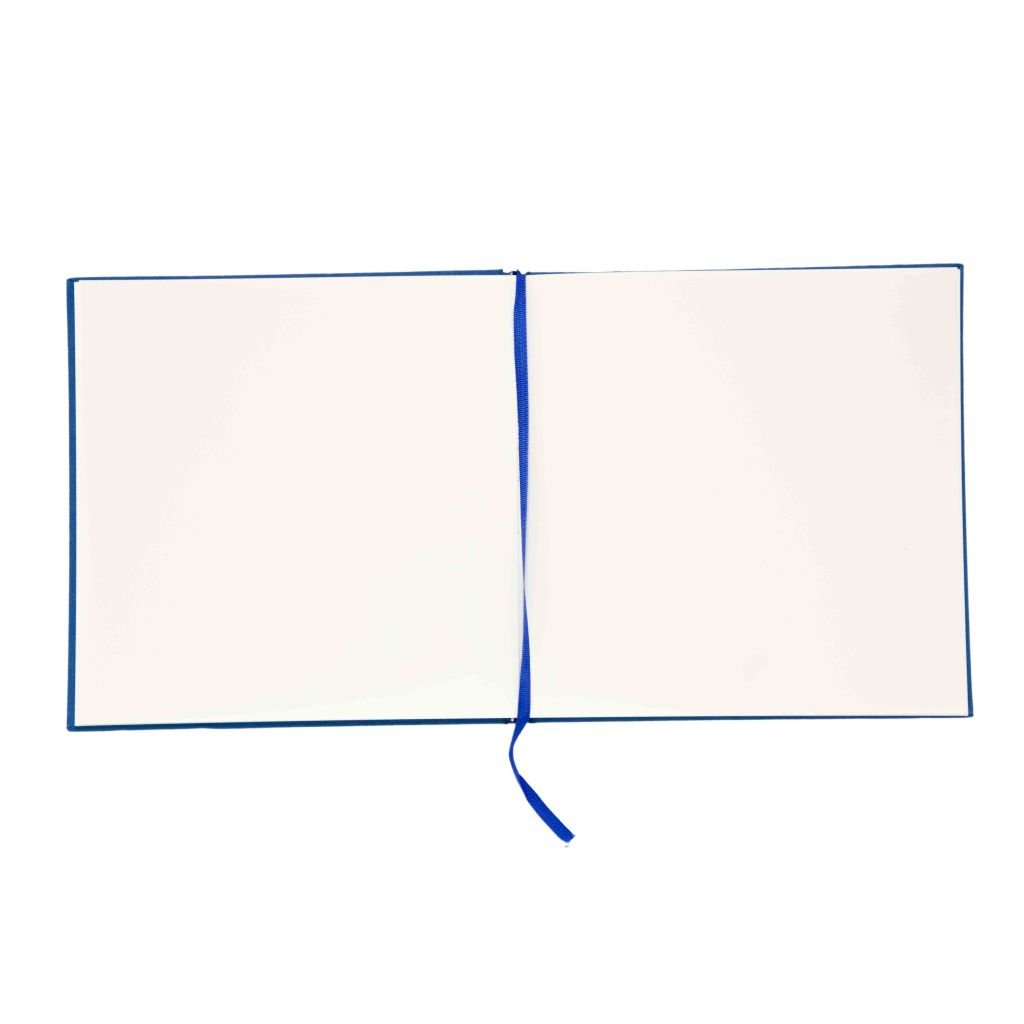 Scholar Artists' Sketch Book Décor - Square (19.5 cm x 19.5 cm or 7.68 in x 7.68 in) Natural White Medium 150 GSM, Cloth Finish Blue Cover Journal of 56 Sheets