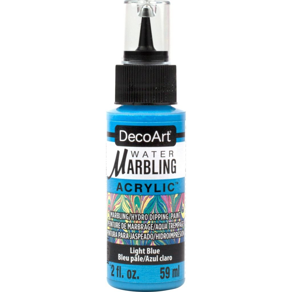DecoArt Water Marbling Paint - 59 ML (2 Oz) Dropper Bottle - Light Blue (15)