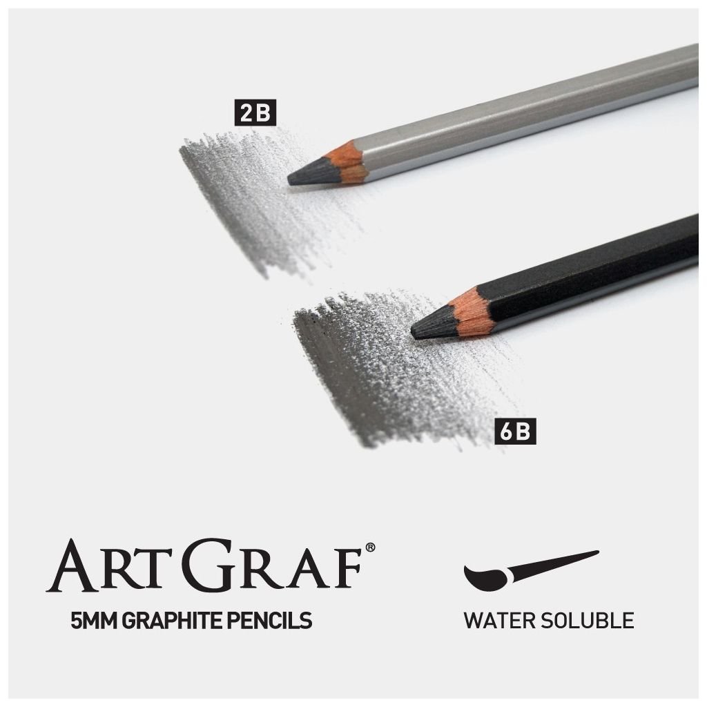 Viarco ArtGraf Water-Soluble Graphite Pencil - 2B Dark Gray