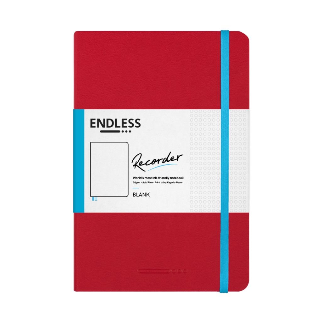 Endless Recorder - Crimson Sky (Red) - Regalia Paper - 80 GSM Blank A5 (8.3 x 5.6