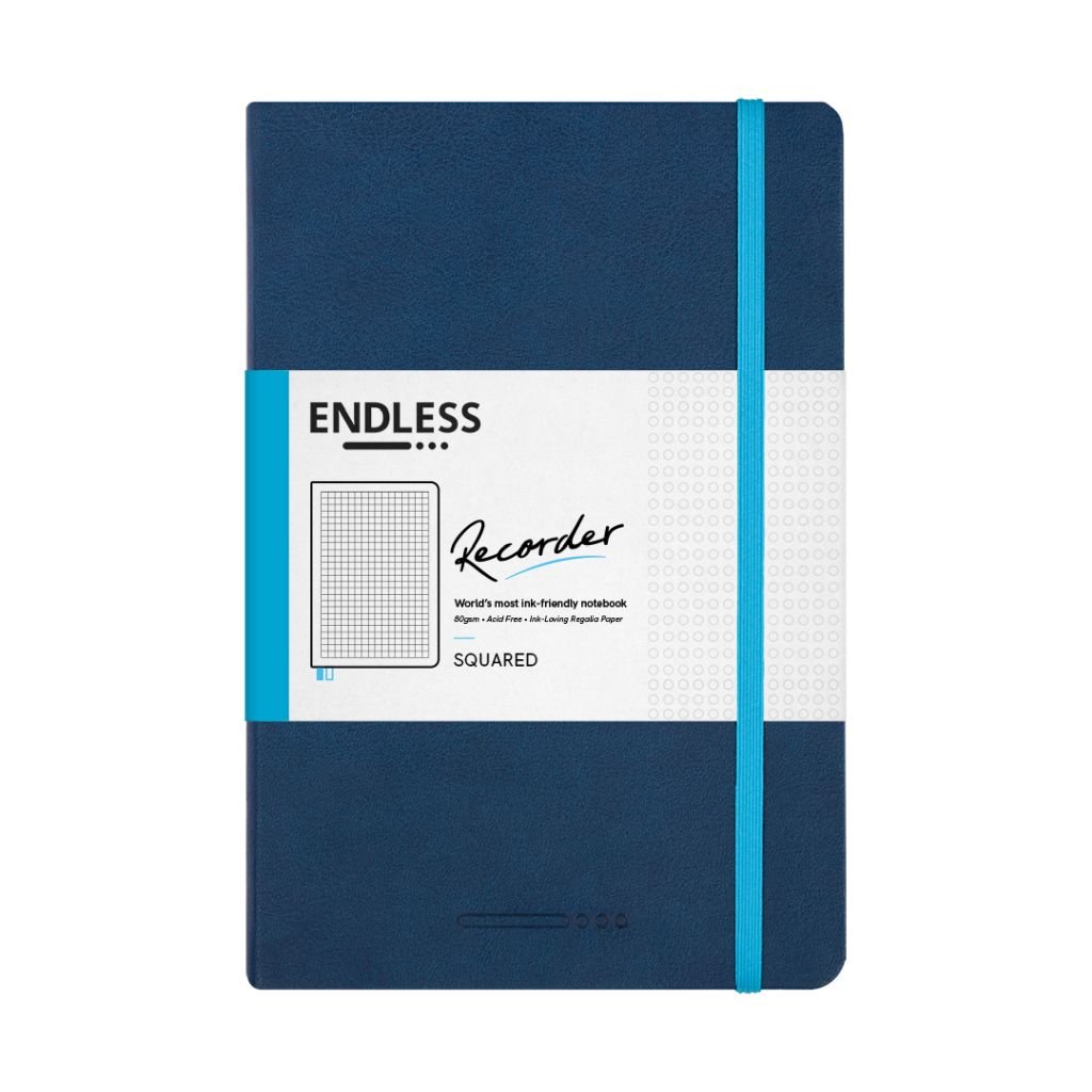 Endless Recorder - Deep Ocean (Blue) - Regalia Paper - 80 GSM Squared A5 (8.3 x 5.6