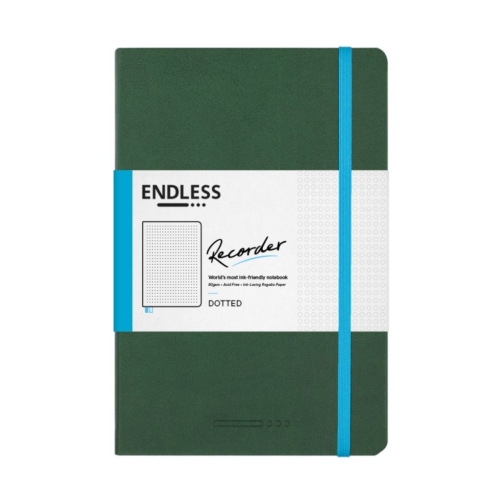 Endless Recorder - Forest Canopy (Green) - Regalia Paper - 80 GSM Dotted A5 (8.3 x 5.6