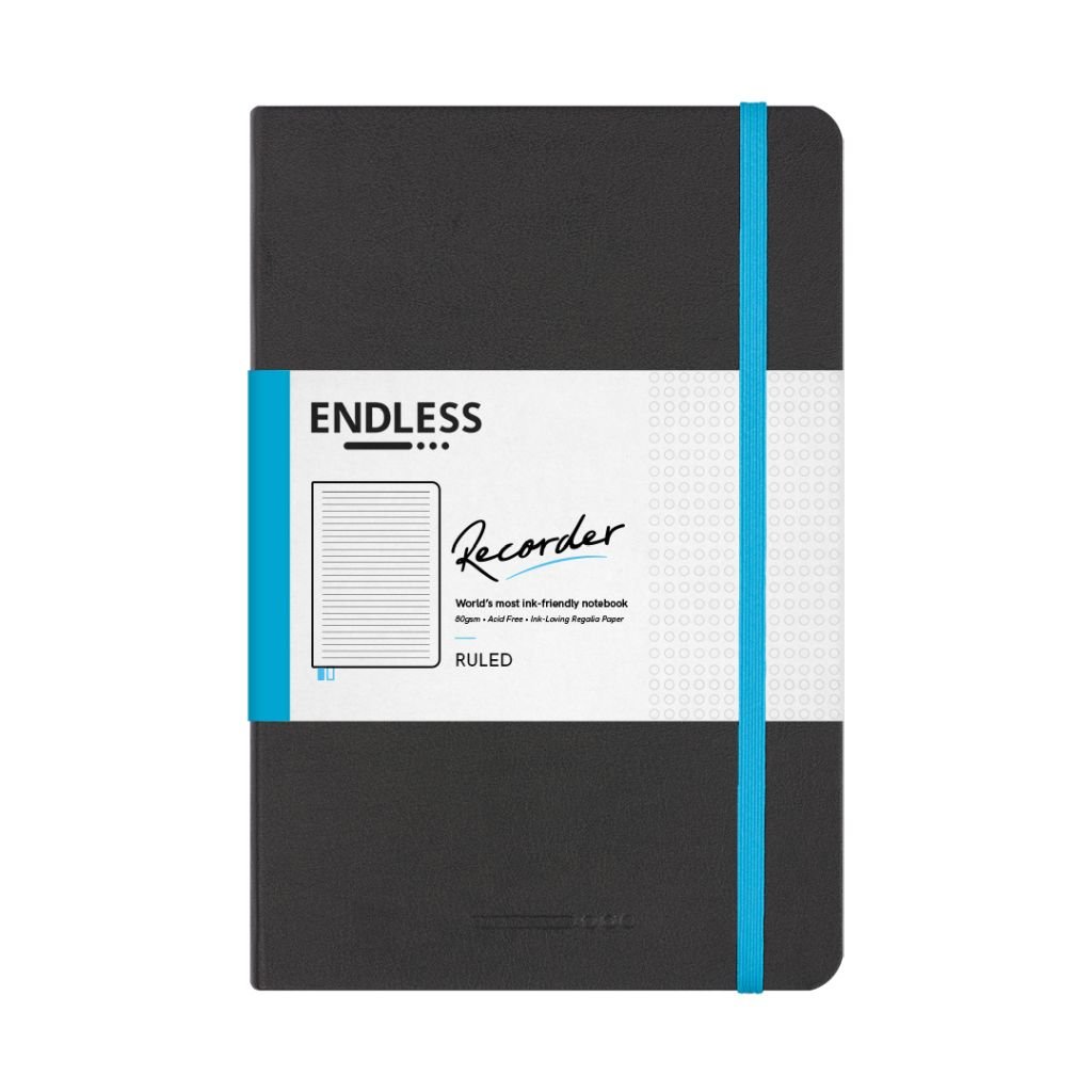 Endless Recorder - Infinite Space (Black) - Regalia Paper - 80 GSM Ruled A5 (8.3 x 5.6