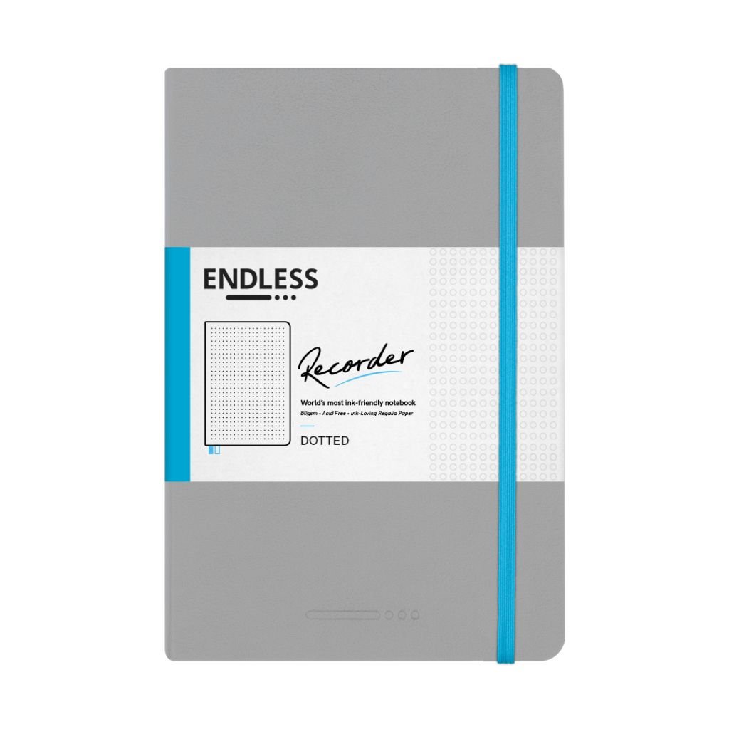 Endless Recorder - Mountain Snow (Grey) - Regalia Paper - 80 GSM Dotted A5 (8.3 x 5.6
