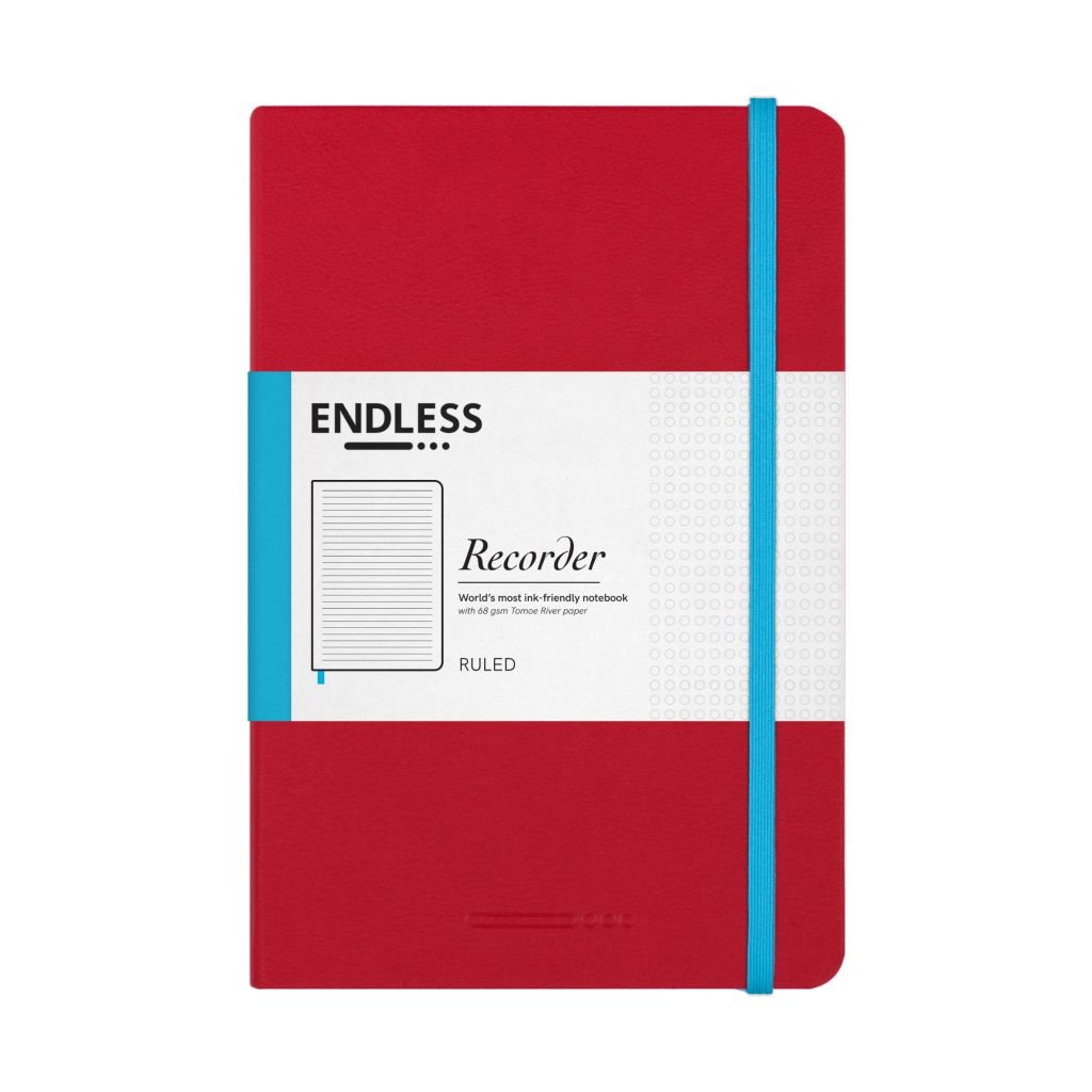 Endless Recorder - Crimson Sky (Red) - Tomoe River Paper - 68 GSM Ruled A5 (8.3 x 5.6