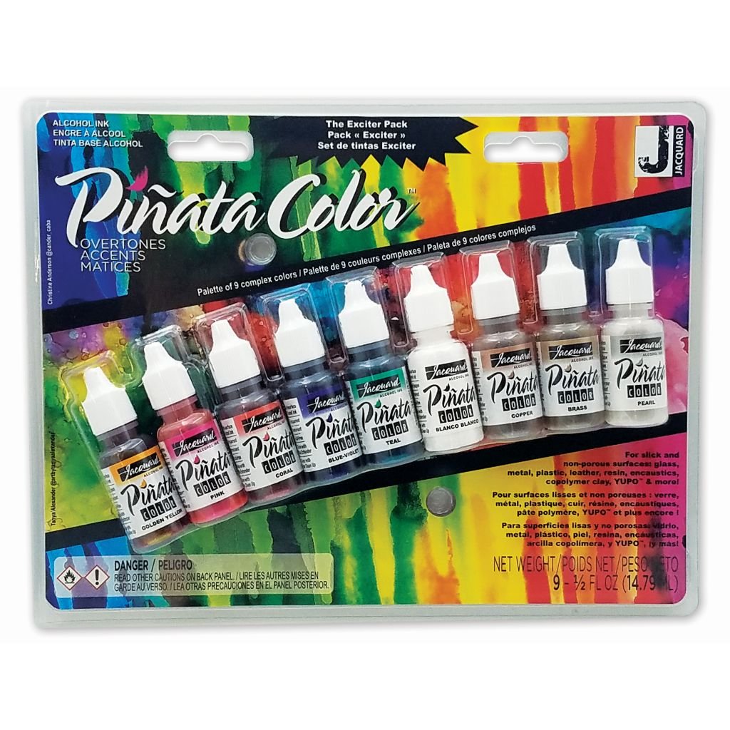 Jacquard - Pinata Colours Pack - Overtones Exciter Pack - Pack of 9 bottles of 14.79 ML (1/2 Oz)