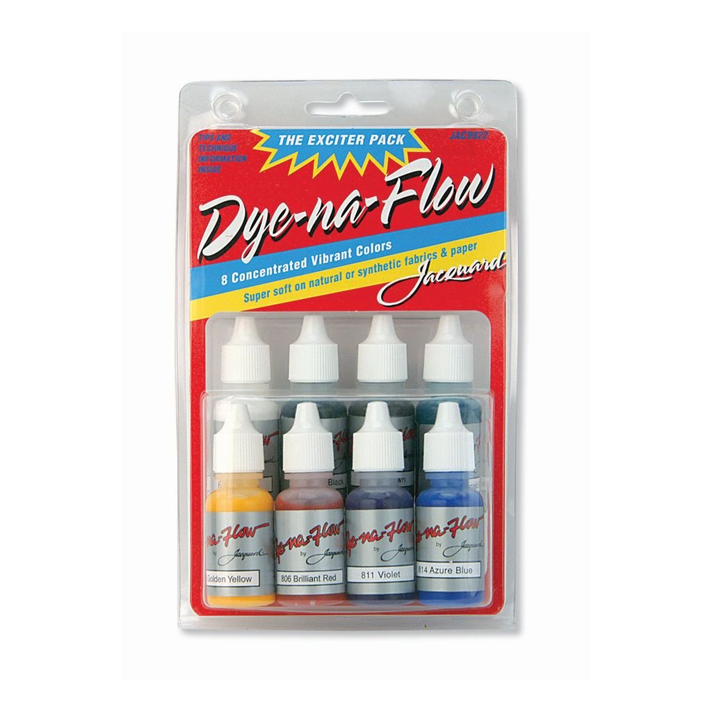 Jacquard - Dye-Na-Flow Pack - Mini Exciter - Pack of 8 bottles of 14.79 ML (1/2 Oz)